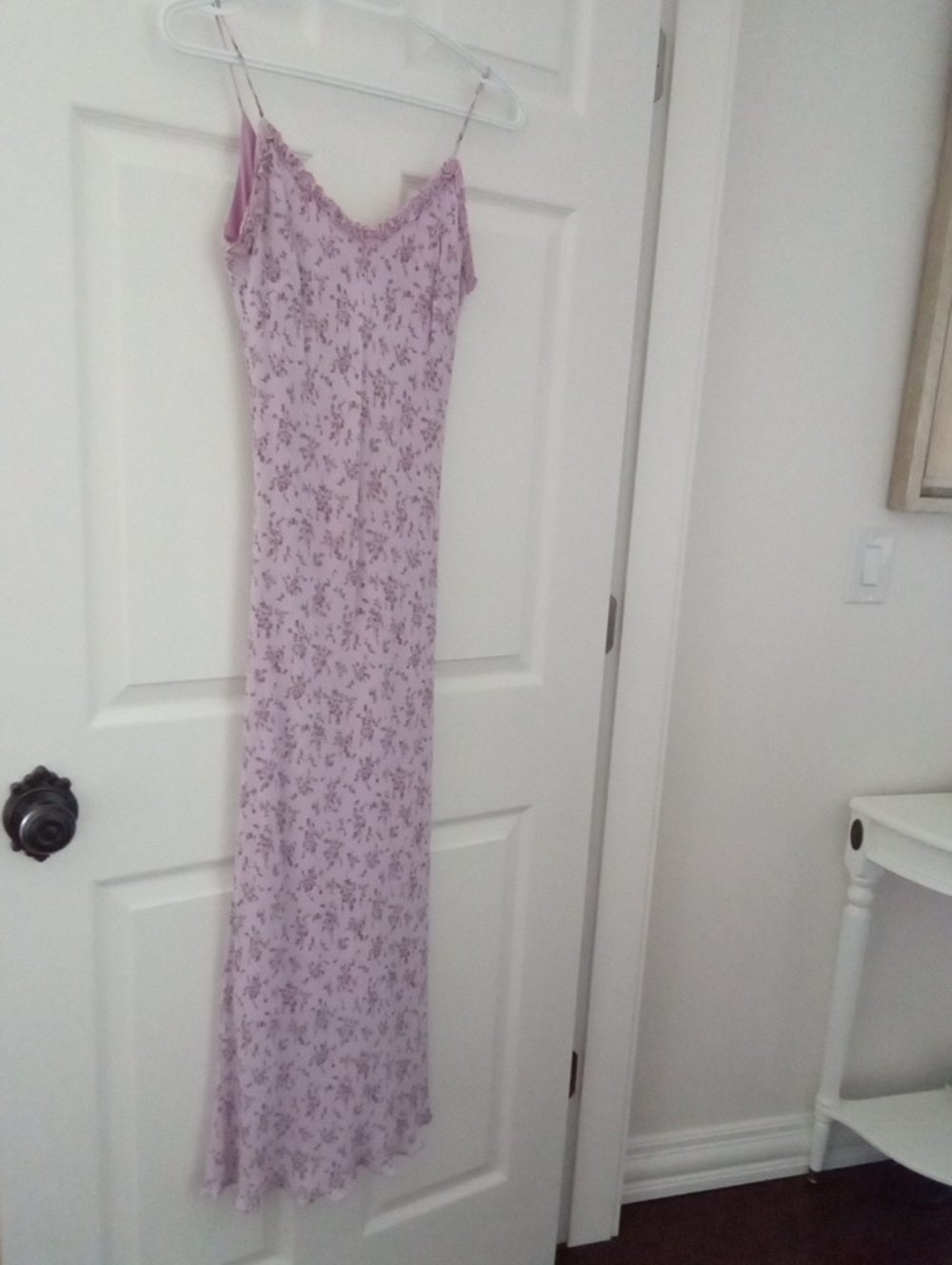 Vintage Chico, Khaki Krew Orchid Pink Floral Slip Dress  Spaghetti Straps Small